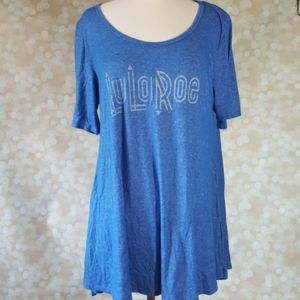 Blue Heather LulaRoe Logo Perfect Tee Med